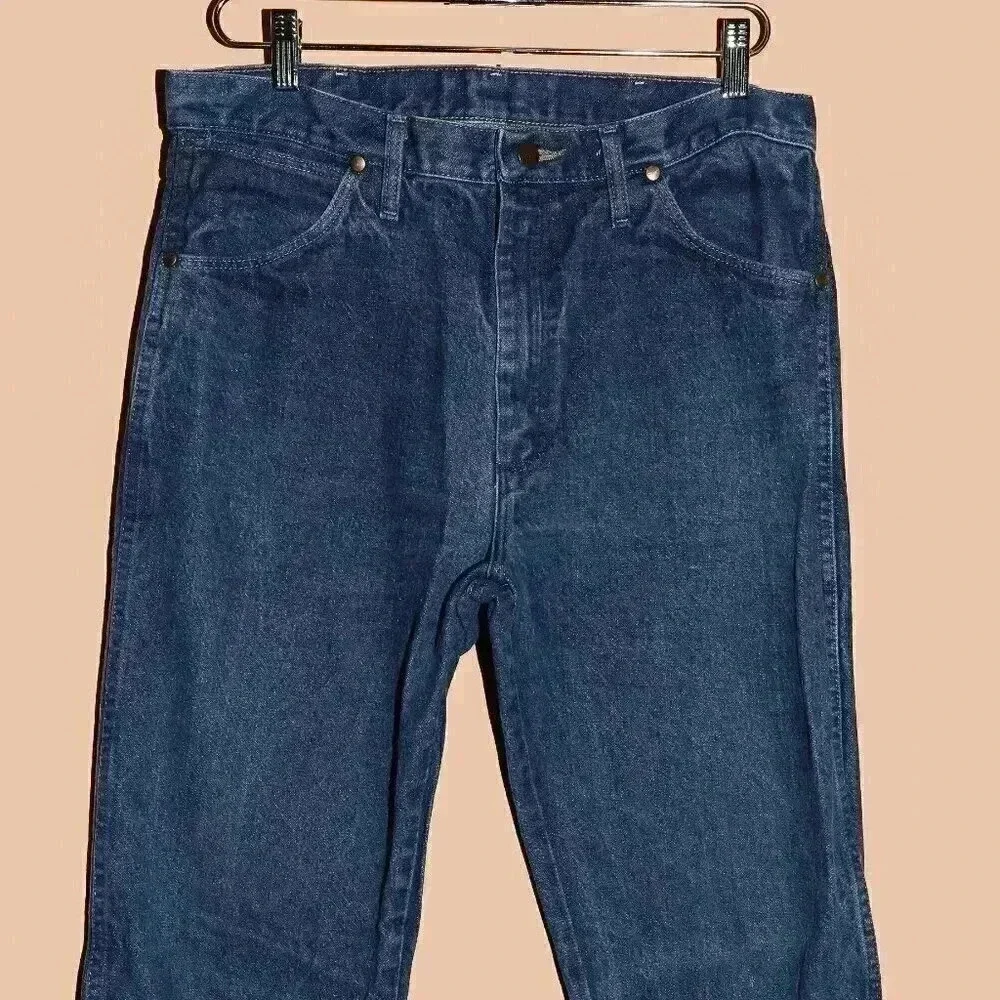 Wrangler Dark Wash Classic Jean Size 34x34 Straight Leg Denim Jeans‎ Work Pants
